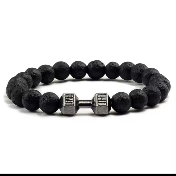 Black Beaded Bracelet with Silver Accent - Picture 1 of 2